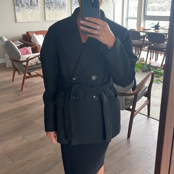 Zara XS Boxy Oversized Blazer Black - Picture 5 of 6